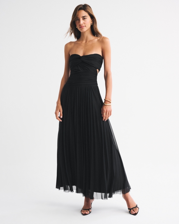 5-in-1 Convertible A&F Giselle Maxi Dress, Black view 2