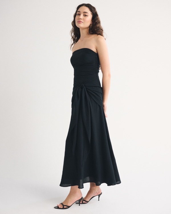 women's strapless dresses Infinite Open Back Satin Convertible Maxi Dress TAUPE / XS by Sugarlips 94% Polyester 6% Spandex * Measurement Cut out Strapless Maxi with