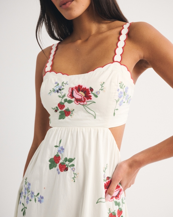 Women's Bra-Free Embroidered Maxi Dress | Women's Dresses | Abercrombie.com