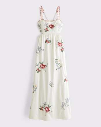 Bra-Free Embroidered Maxi Dress from Abercrombie & Fitch - $250