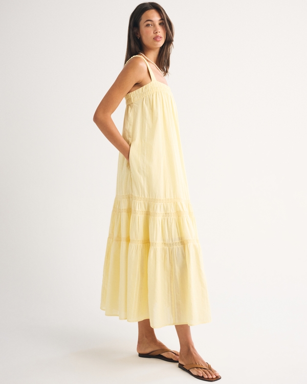 Women's 100% Cotton Tiered Flowy Maxi Dress | Women's New Arrivals |  Abercrombie.com