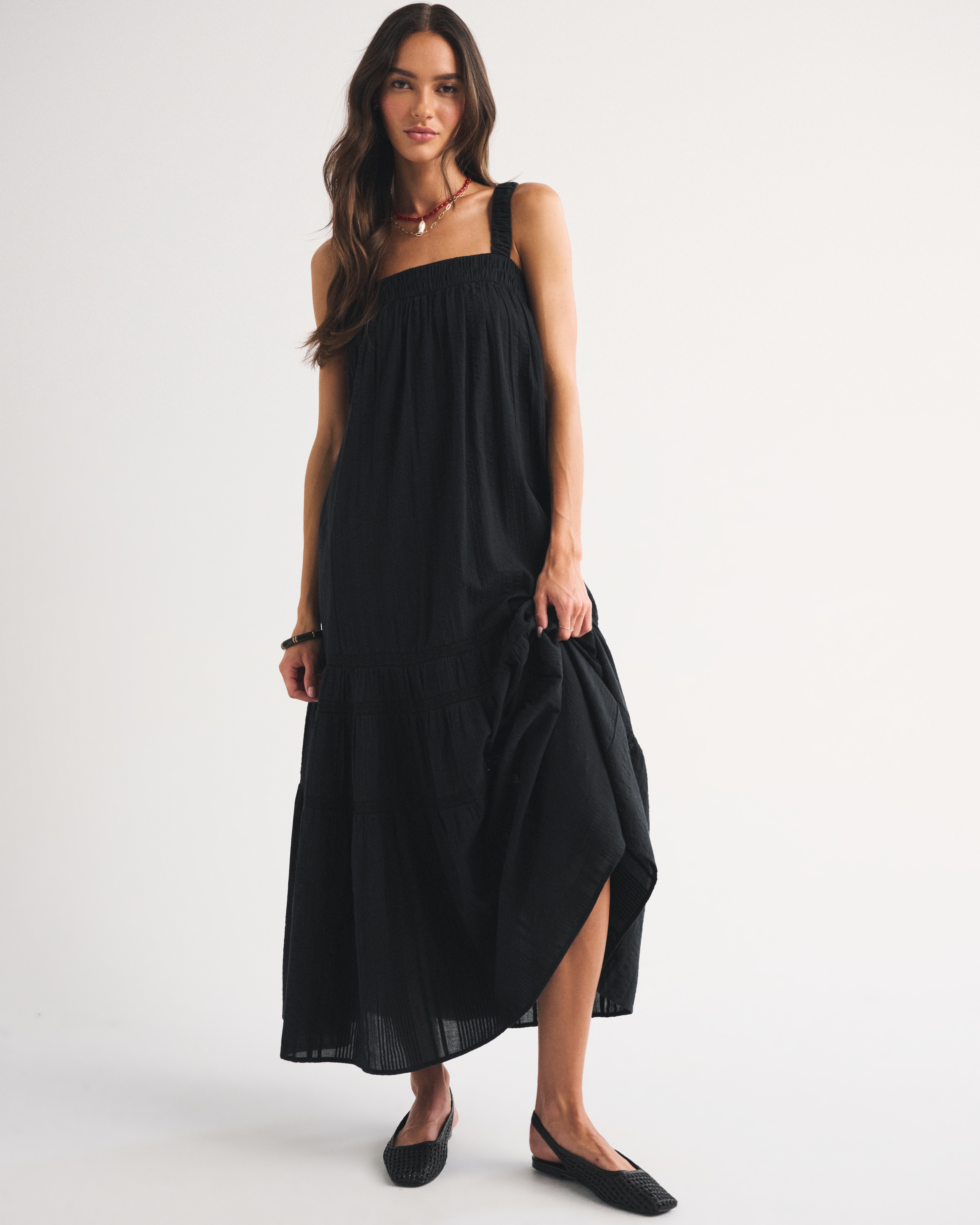 Женские платья Abercrombie & Fitch 100% Cotton Tiered Flowy Maxi Dress — фото 2