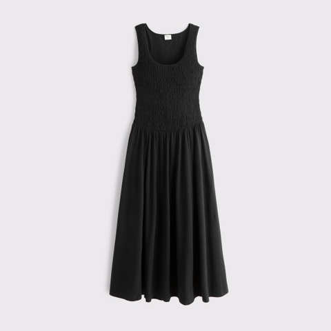 Женские платья Abercrombie & Fitch A&F Sydney Smocked Reversible Neckline Knit Midi Dress
