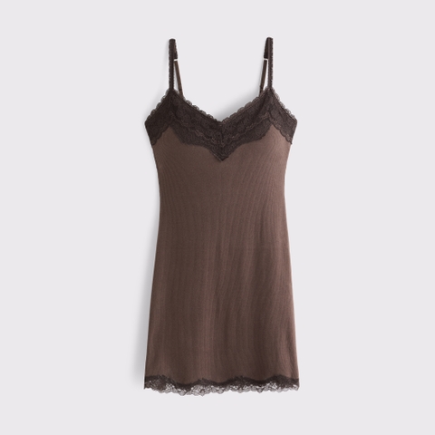 Женские платья Abercrombie & Fitch Bra-Free Ribbed Lace Trim Mini Dress