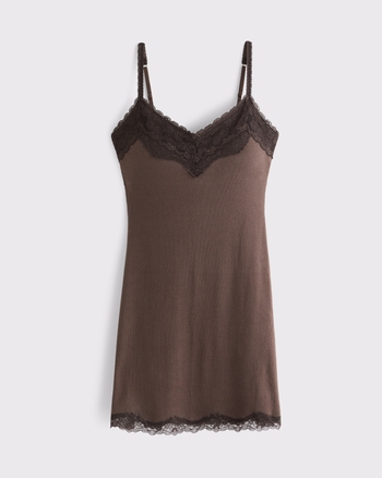 Bra-Free Ribbed Lace Trim Mini Dress from Abercrombie & Fitch - $65