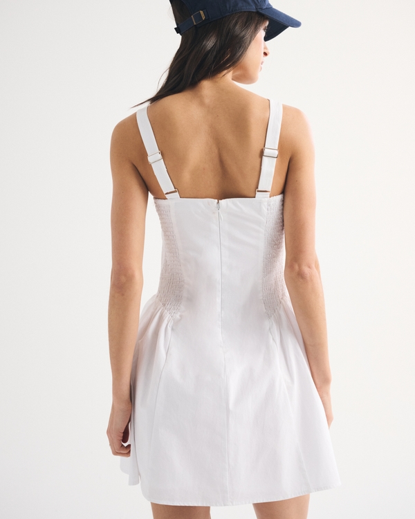knee length dresses for ladies Classic Linen Blend Tie Back Mini Dress main image 0