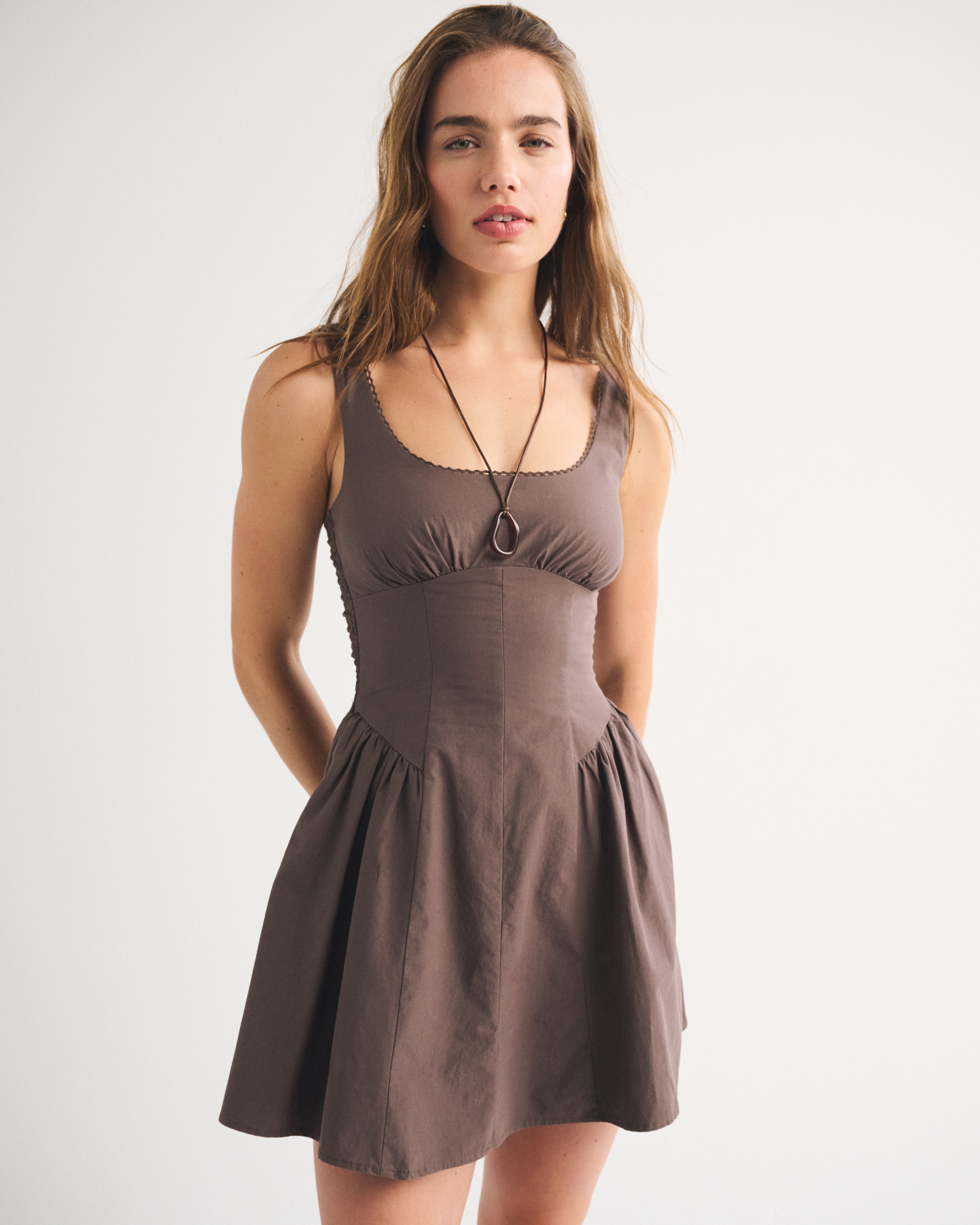 A&F Bra-Free Dylan Mini Dress - Brown