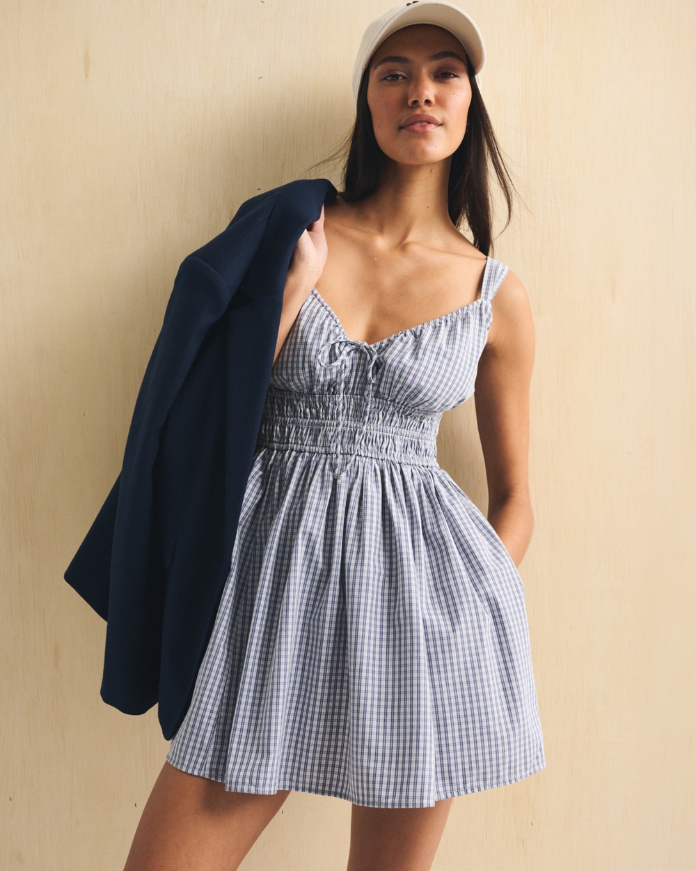 Bra-Free Smocked Tie-Front Skort