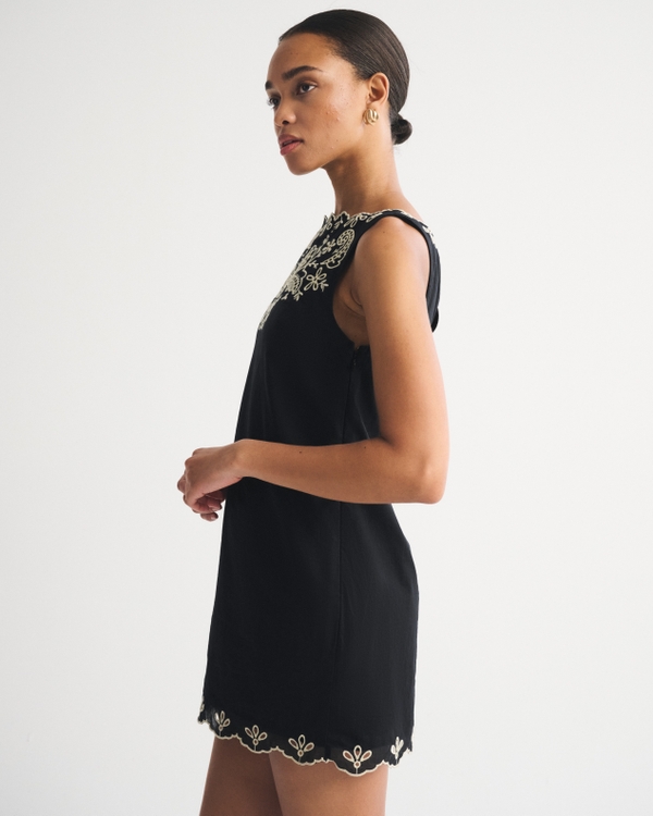 abercrombie portrait neck mini dress Women's Embroidered High-Neck Mini Dress | Women's New Arrivals