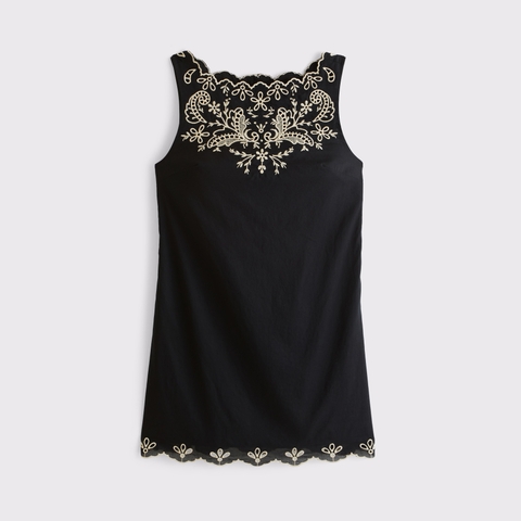 Женские платья Abercrombie & Fitch Embroidered High Neck Mini Dress
