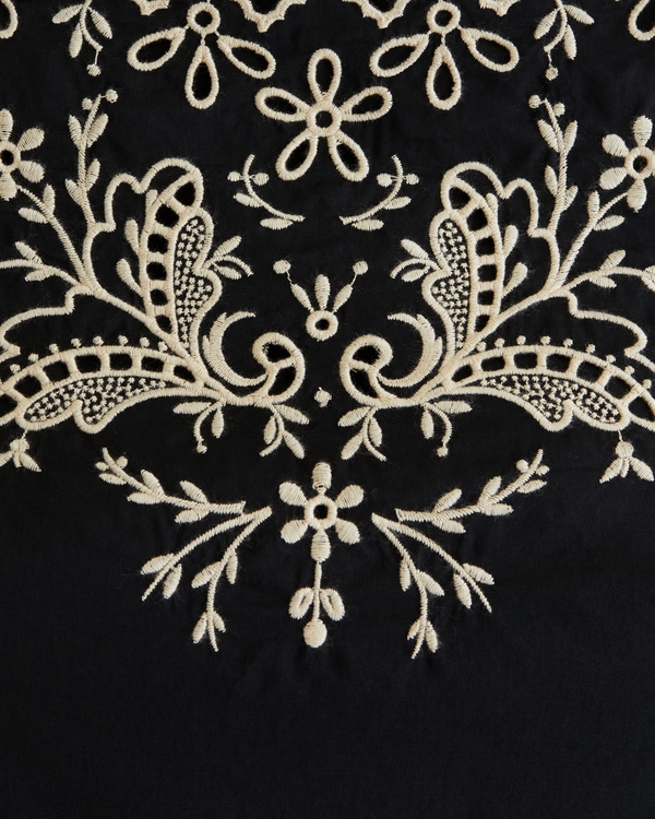 Women's Embroidered High-Neck Mini Dress