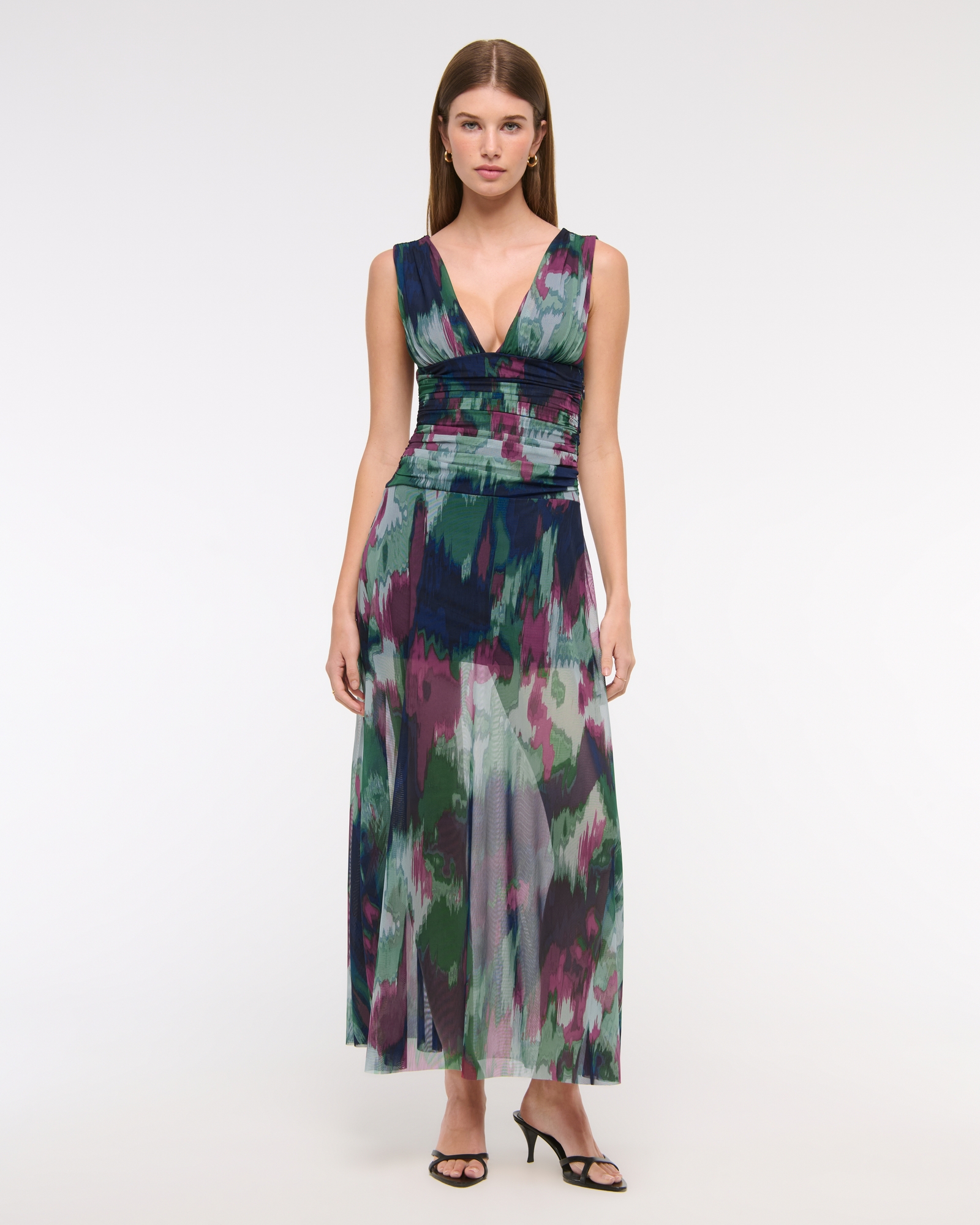 Plunge Drop-Waist Maxi Dress