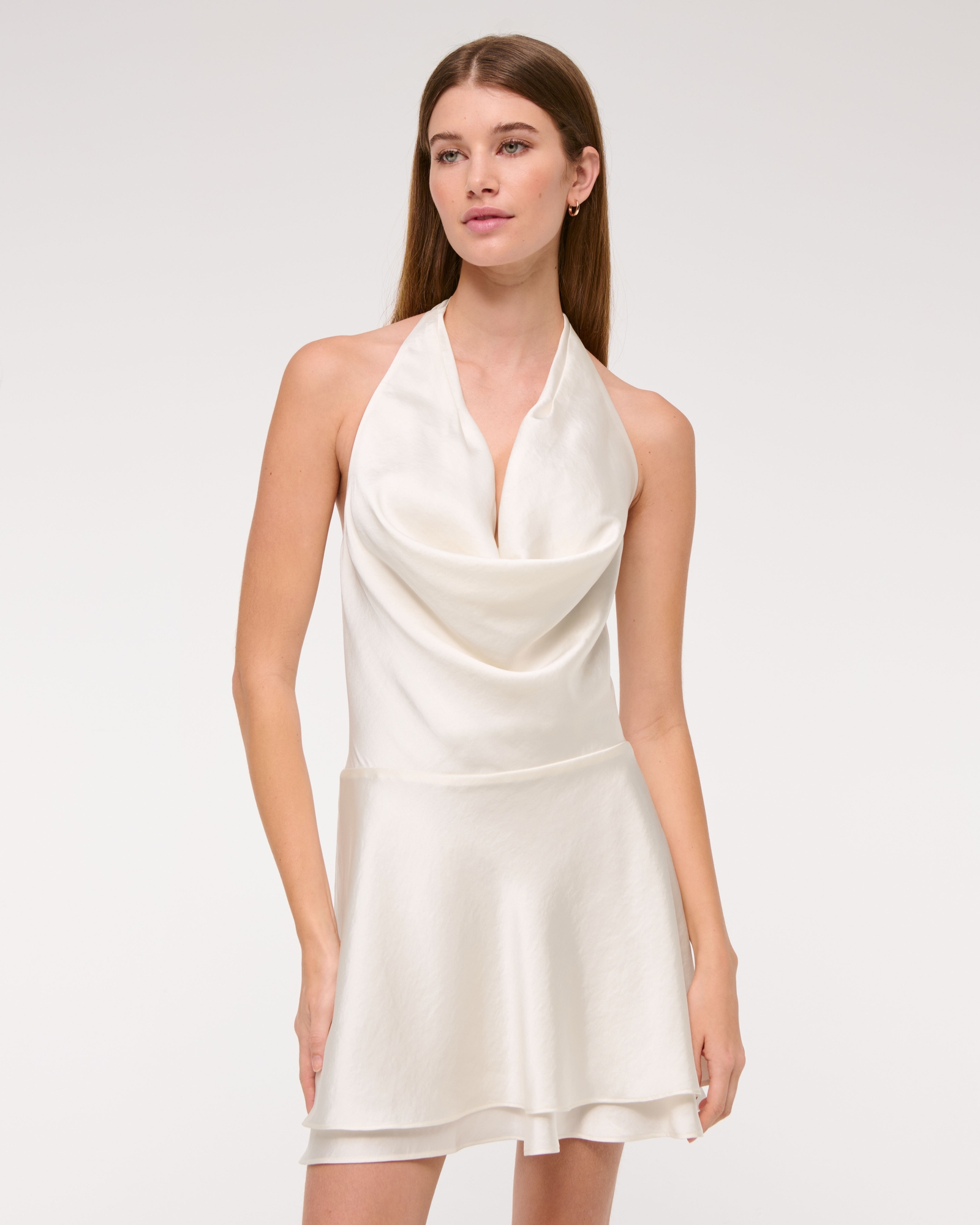Cowl Neck Halter Mini Dress