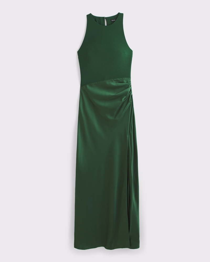 Women's High-Neck Draped Maxi Dress | Women's Dresses & Jumpsuits | Abercrombie.com