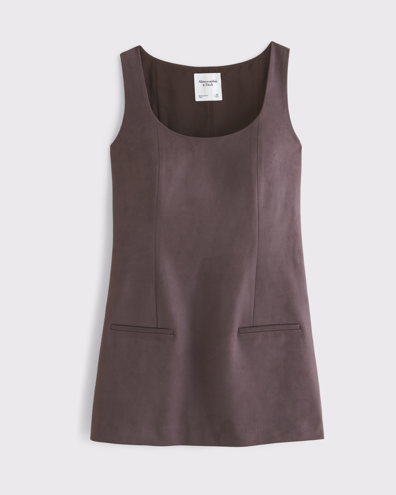Women's Vegan Suede Pinafore Mini Dress | Women's Clearance