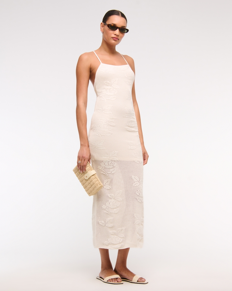 Crochet-Style Maxi Dress