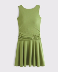 Bra-Free Ruched Knit Mini Dress