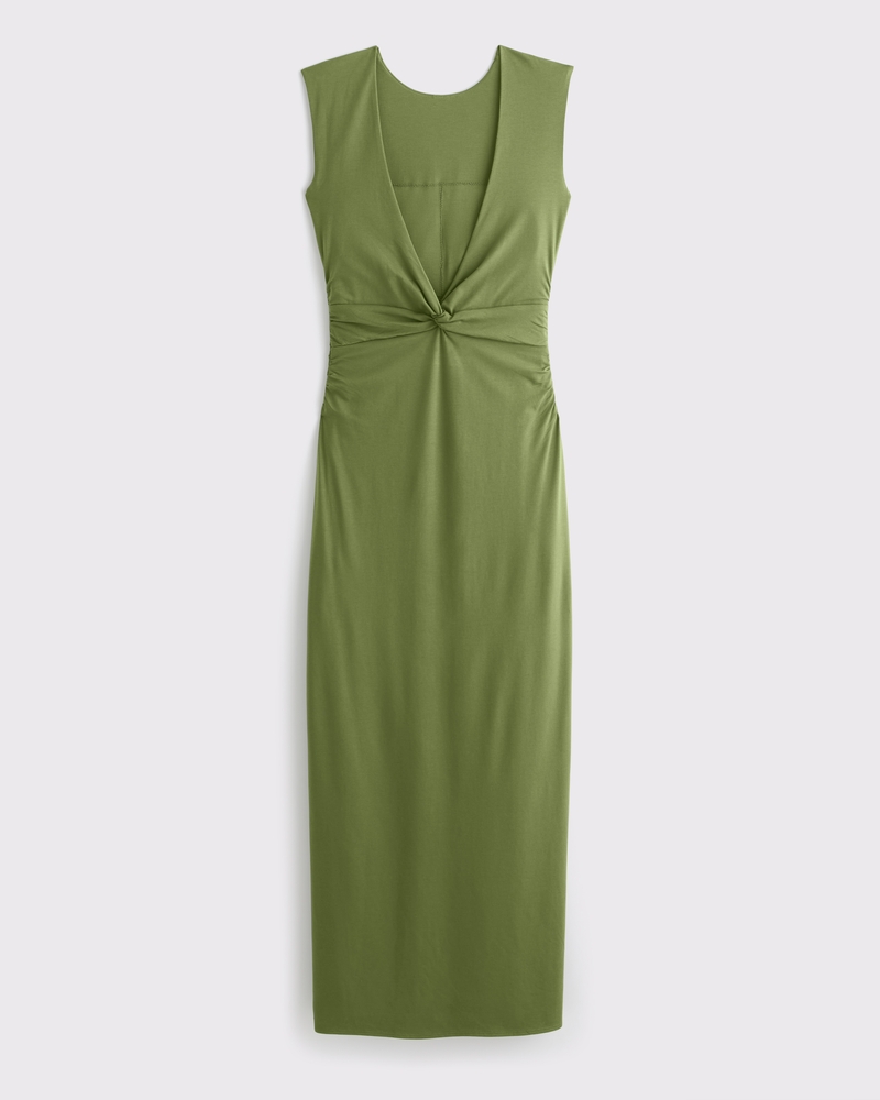 Mujer Vestido de largo medio de punto con espalda abierta para