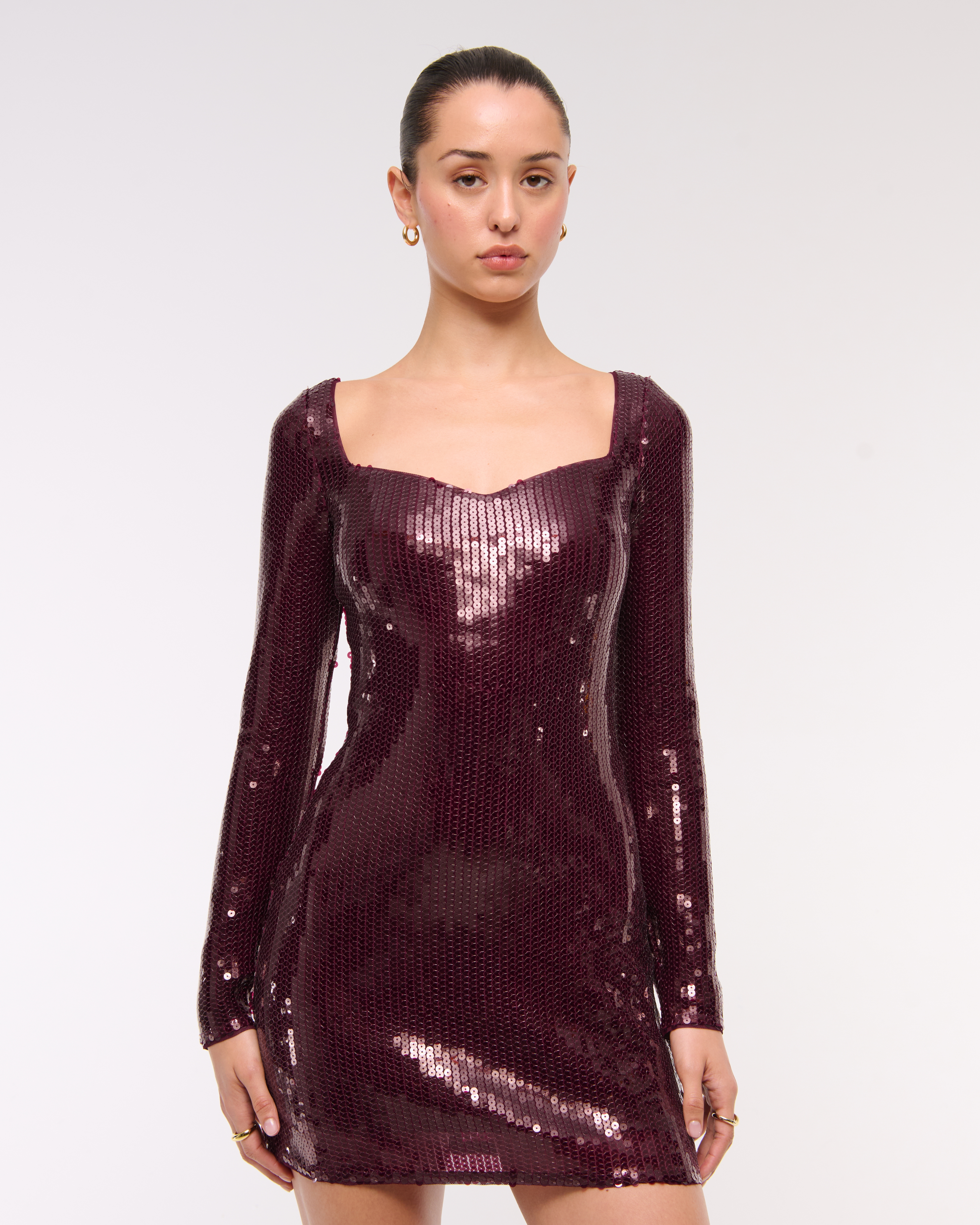 Abercrombie & Fitch Bra-free Sweetheart Sequin Mini Dress