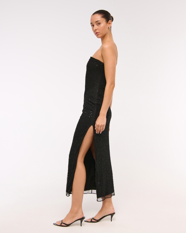 Beaded Strapless Maxi Dress