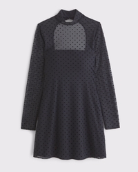 Bra Free Open-Back Mesh Mini Dress