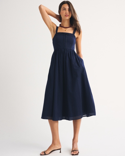 100% Cotton A&F Emerson Midi Dress