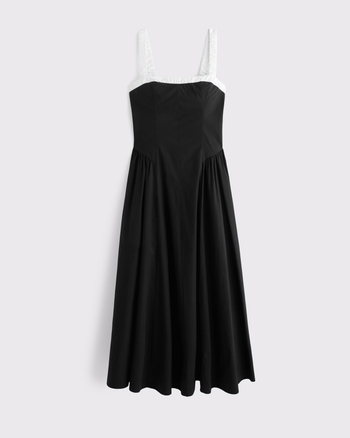 Ruched Neckline Dipped Waist Midi Dress from Abercrombie & Fitch - $130