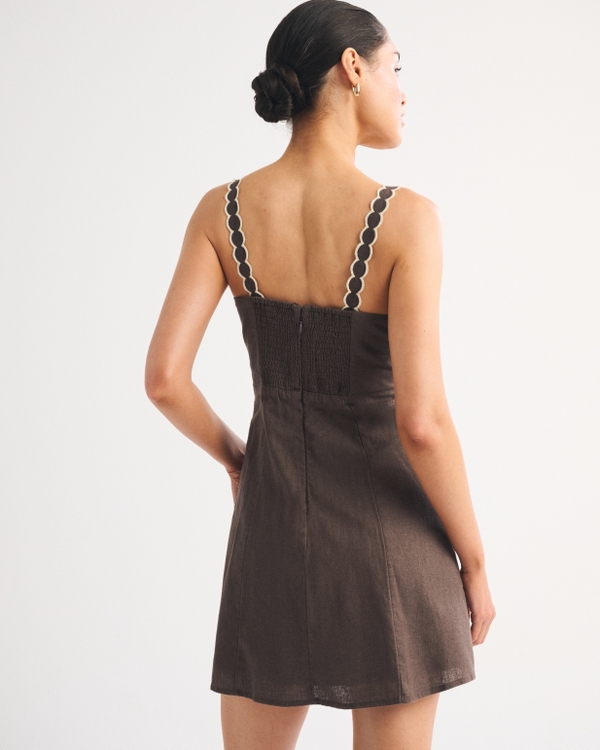 Women's Linen-Blend Embroidered Mini Dress | Women's Dresses & Jumpsuits |  Abercrombie.com