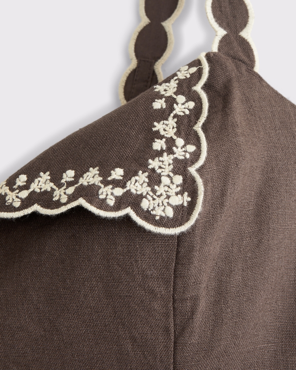embroidered linen-blend mini dress Autumn Odyssey Mermaid Dress– Teuta Matoshi main image 0