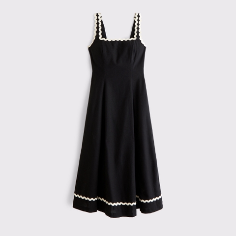 Женские платья Abercrombie & Fitch The A&F Mila Ric-Rac Linen-Blend Midi Dress
