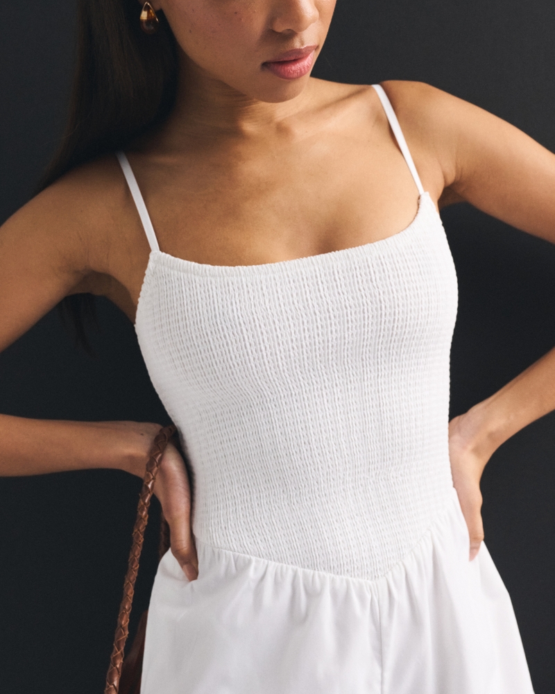 A&F Sydney Smocked Dipped-Waist Romper - thumbnail 9