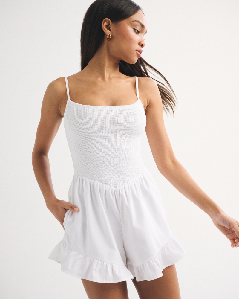 A&F Sydney Smocked Dipped-Waist Romper - thumbnail 10