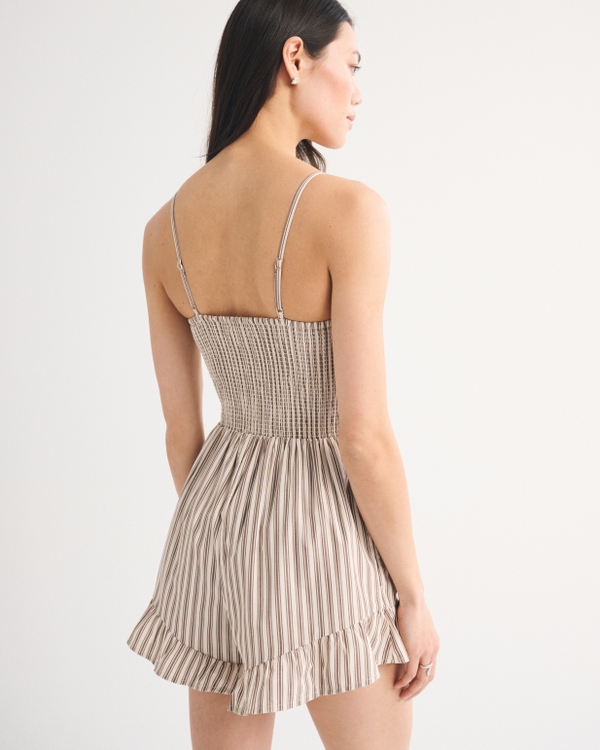 Women's A&F Sydney Smocked Dipped-Waist Romper | Women's Dresses &  Jumpsuits | Abercrombie.com