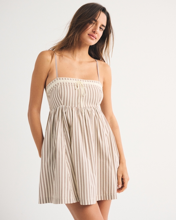 A&F Emerson Babydoll Skort, Med Brown Print view 1