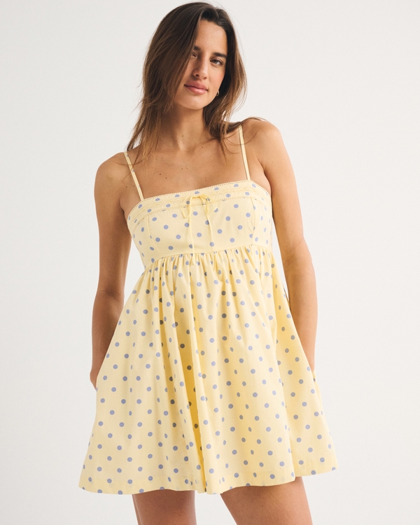 A&F Emerson Babydoll Skort, Gold Print view 1