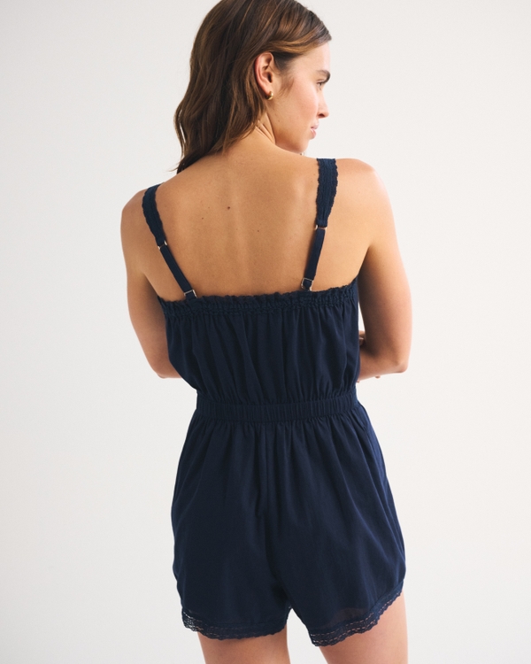 Women's Lace-Trim Romper | Women's Dresses & Jumpsuits