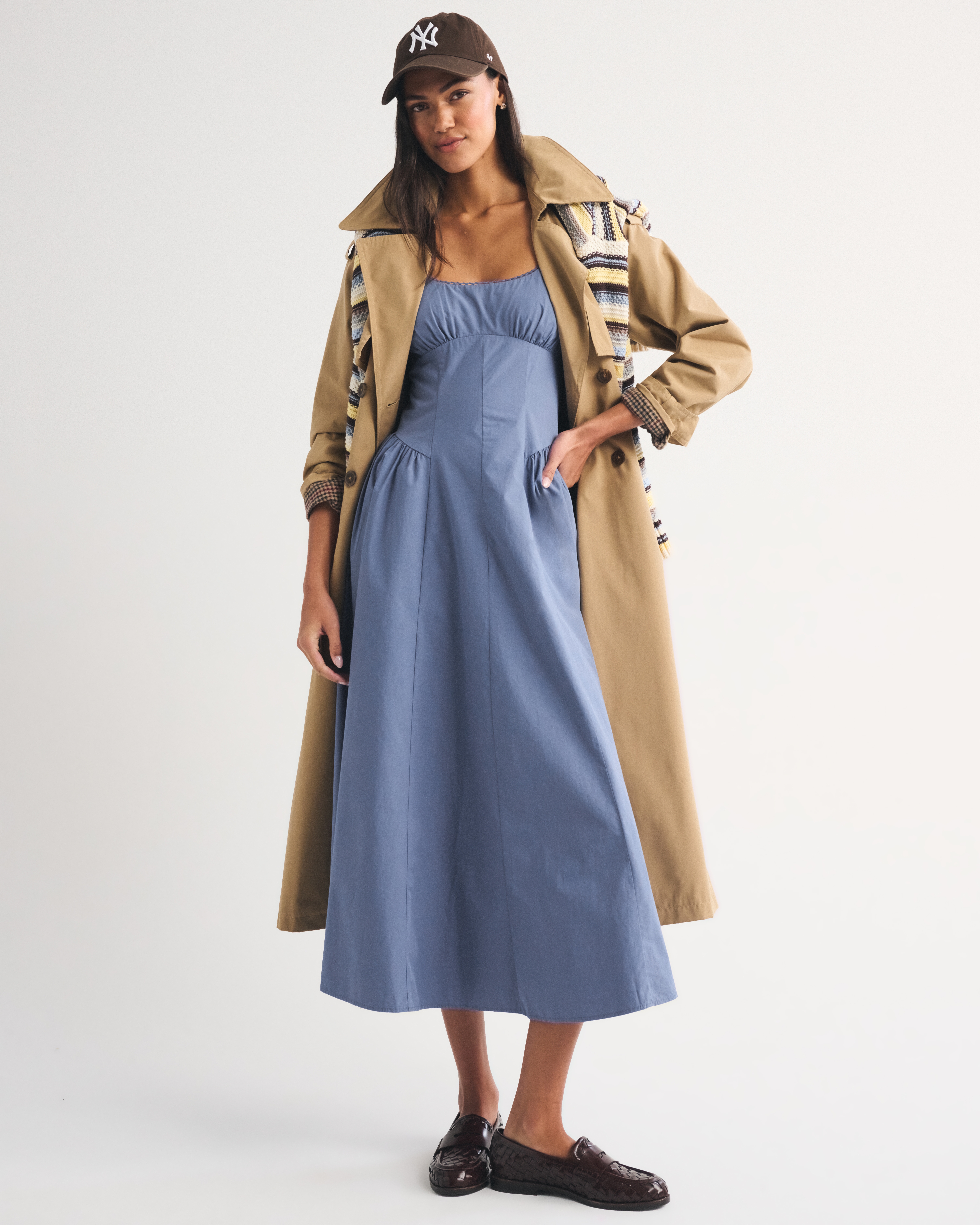 A&F Bra-Free Dylan Midi Dress - Navy