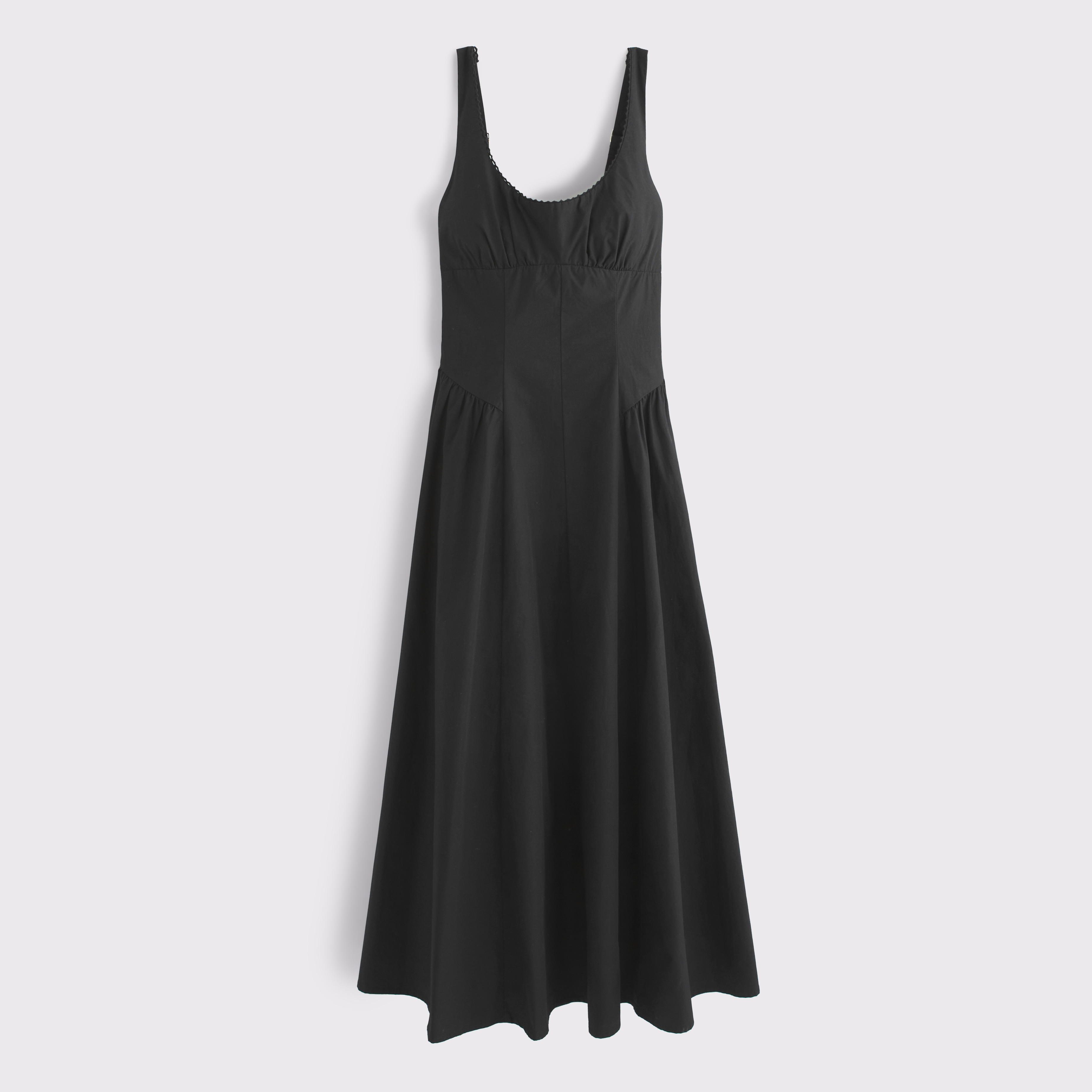 Женское платье Abercrombie & Fitch 100% Cotton A&F Bra-Free Dylan Midi, цвет: Чёрный — фото 1