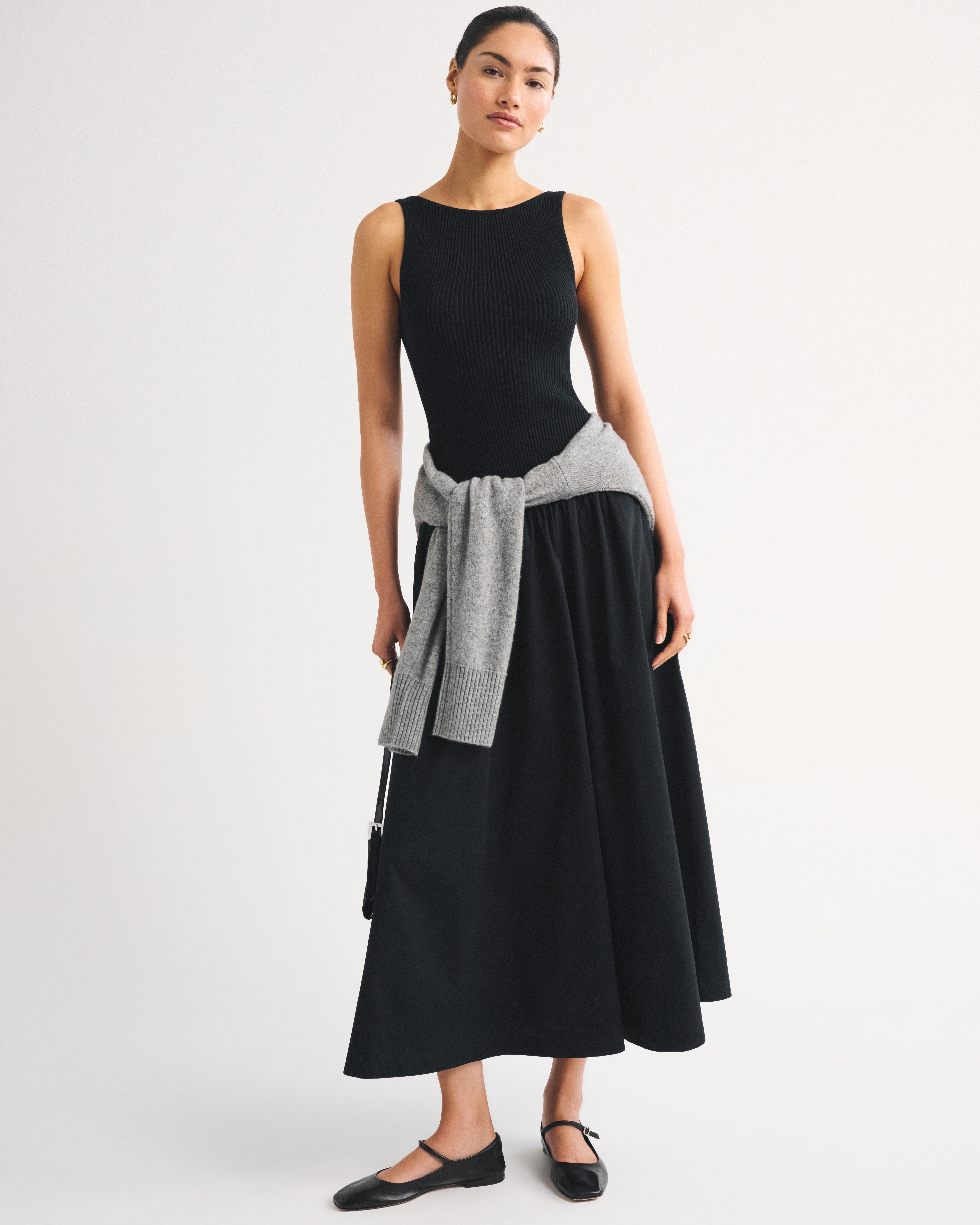 Женские платья Abercrombie & Fitch Mixed Fabric High Neck Maxi Dress — фото 2