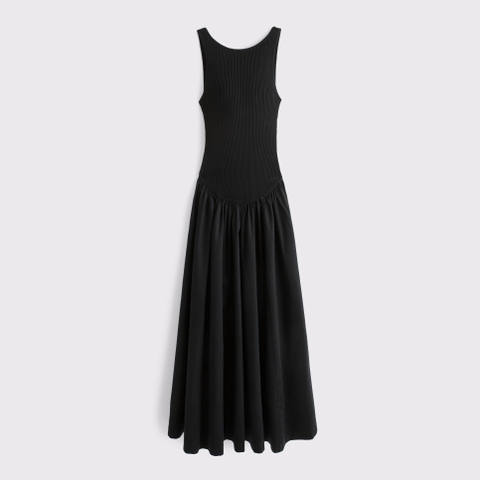 Женские платья Abercrombie & Fitch Mixed Fabric High Neck Maxi Dress
