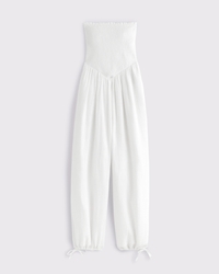 A&F Sydney Smocked Strapless Balloon Leg Jumpsuit