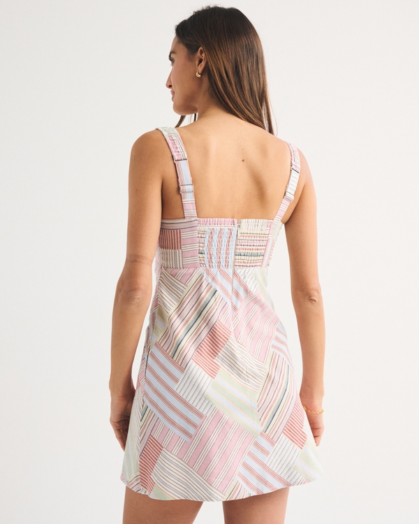 linen tie front mini dress Monki - Tie Front Mini Dress - Women - Linen/Cotton - 40 EU