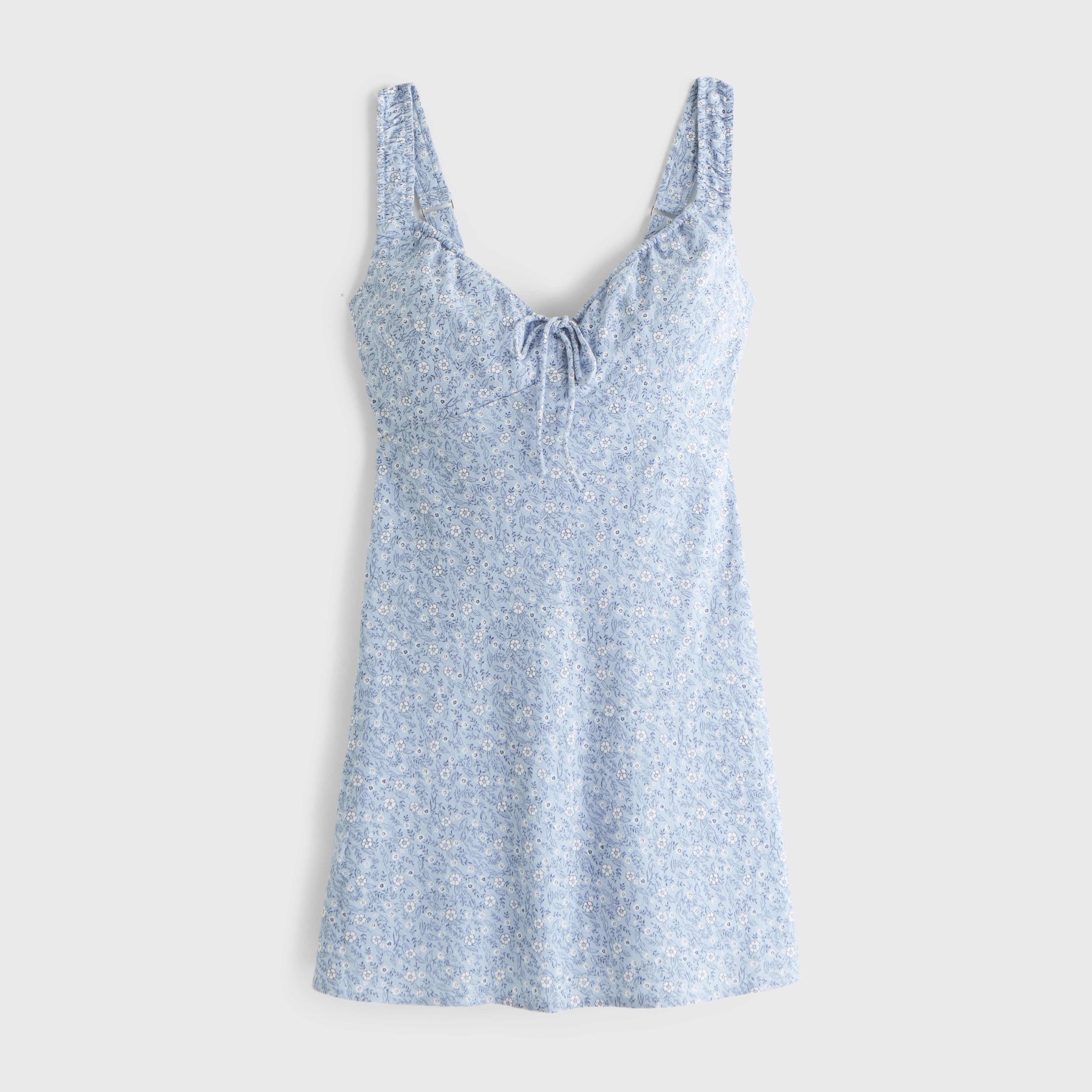 Bra-Free Tie-Front Linen-Blend Mini Dress