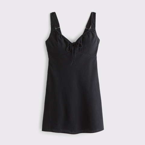 Женские платья Abercrombie & Fitch Bra-Free Tie-Front Linen-Blend Mini Dress