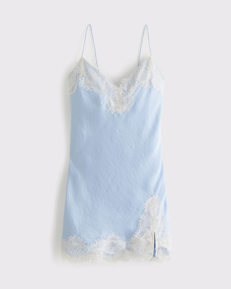 Lace-Trim Slip Mini Dress