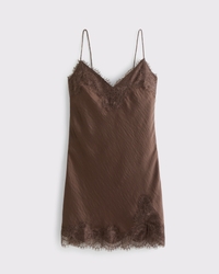 Lace-Trim Slip Mini Dress