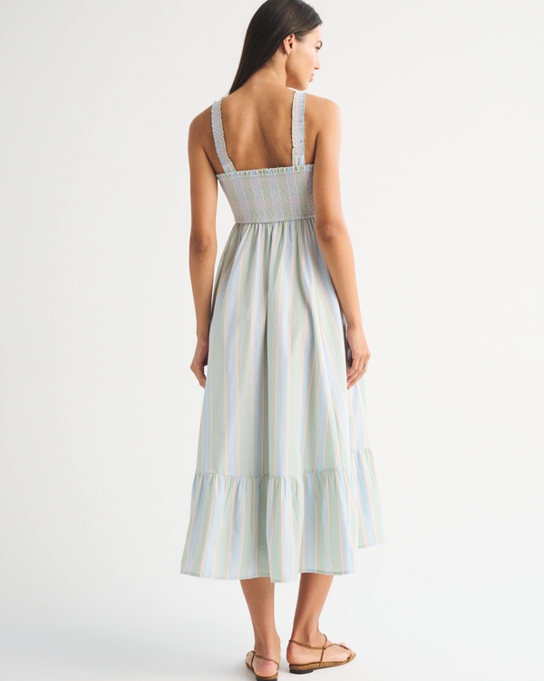 Women's A&F Sydney Smocked Convertible Midi Dress | Women's