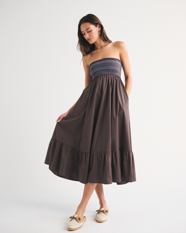 A&F Sydney Smocked Convertible Midi Dress