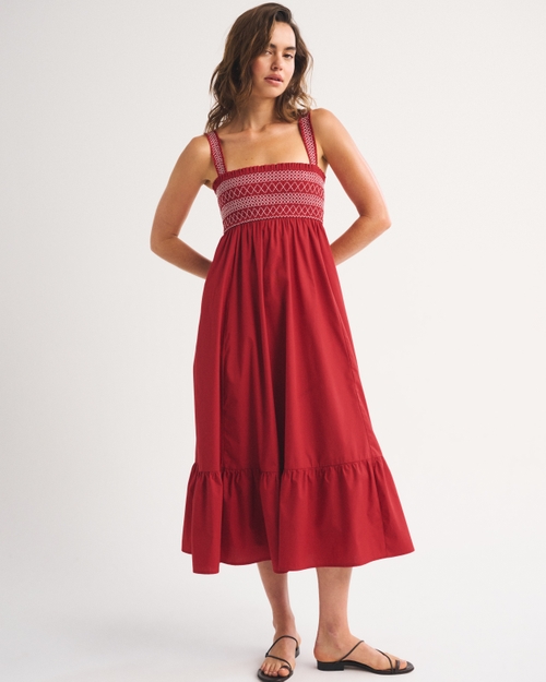 A&F Sydney Smocked Convertible Midi Dress