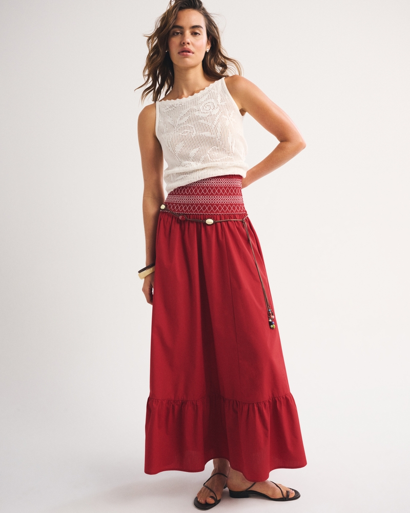A&F Sydney Smocked Convertible Midi Dress